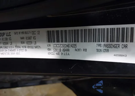 2013 Dodge Avenger Sxt z USA, uszkodzony, nr VIN 1C3CDZCB2DN614225